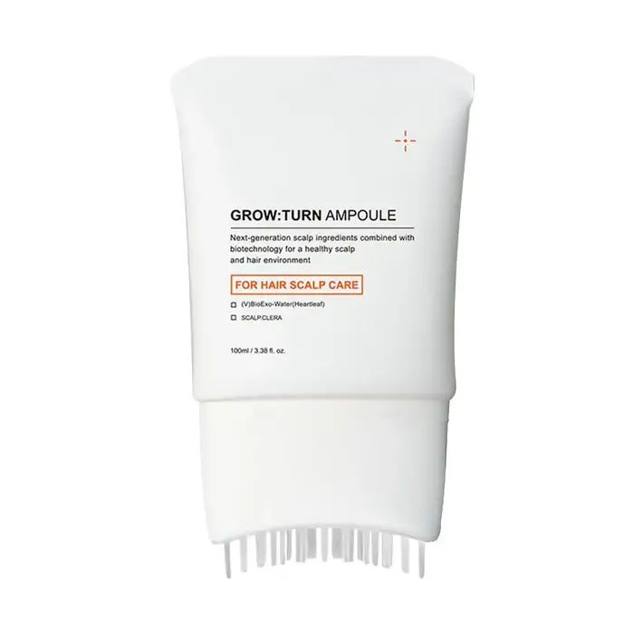 Sérum de croissance capillaire coréen n°1 avec applicateur de massage 100ml Grow:Turn Ampoule avec brosse pour la