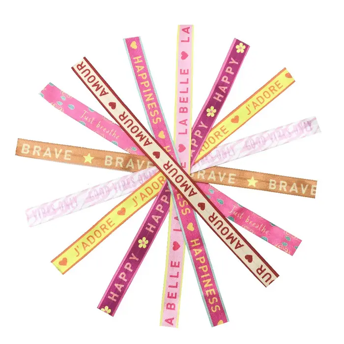 100 pièces bonheur amour étiquette noué cheveux cravate Bracelet bonnes vibrations Carpe Diem amour 