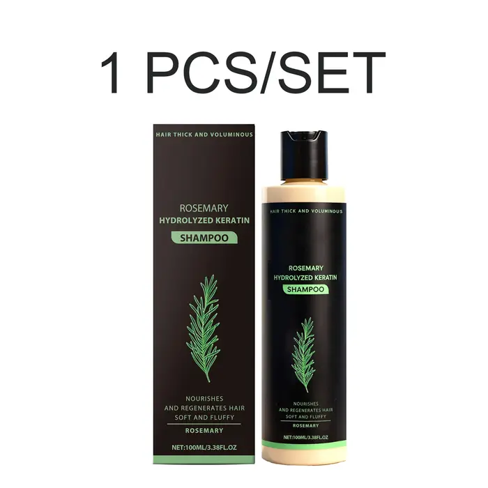 Shampoo 2-en-1 à la  romarin, kératine hydrolysée, épaississant pour les cheveux, volumisant, répara
