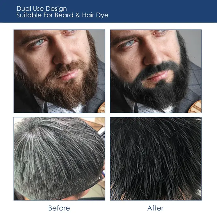 Shampoing de teinture pour barbe noire naturelle
