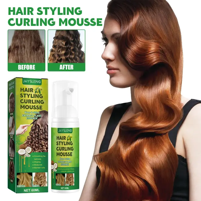 Mousse coiffante bouclée moelleuse, soin hydratant, style de mousse élastique anti-frisottis, spray