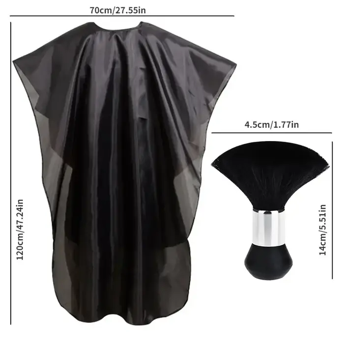 Ensemble de Cape de Salon de coiffure professionnel: Cape de coupe de cheveux + plumeau de cou, tabl