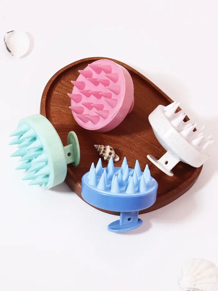 Brosse de lavage des cheveux, peigne de massage du cuir chevelu en silicone, brosse de massage du co