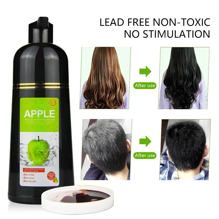 Shampoing colorant pour cheveux à base d'extrait de fruits sans ammoniaque, coloration naturelle des