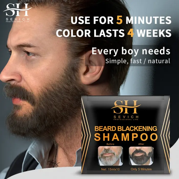 5-20 pièces teinture pour cheveux naturels shampooing pour barbe noire peinture
