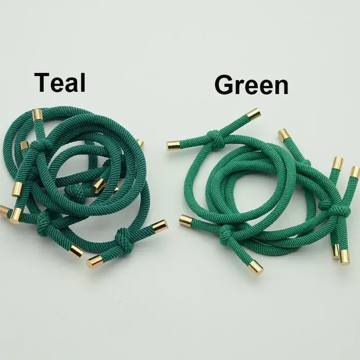 30 pièces 5mm cordons sergé noués bandes de cheveux élastiques casquettes dorées attaches de cheveux