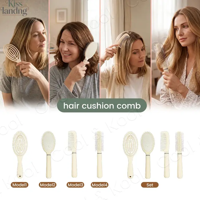 Kit complet de soins capillaires : brosses ultra-douces ventilées et amorties pour un démêlage sans douleur
