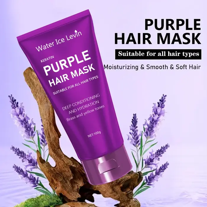 Masque capillaire violet - Tonifiant pour cheveux blonds