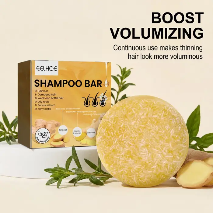 1 pièce Shampoing Solide au Gingembre pour Soin Capillaire