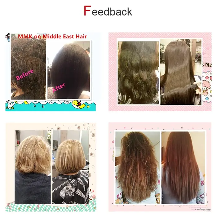 Traitement capillaire professionnel sans formol pour cheveux abîmés à la kératine