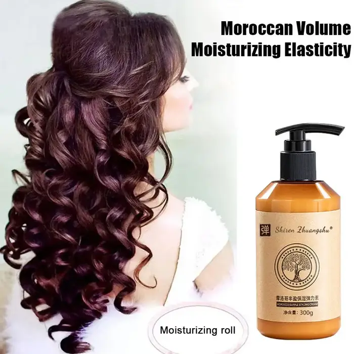 Coiffure élastique marocaine pour cheveux bouclés, produits de soin hydratants, cheveux en rouleau p