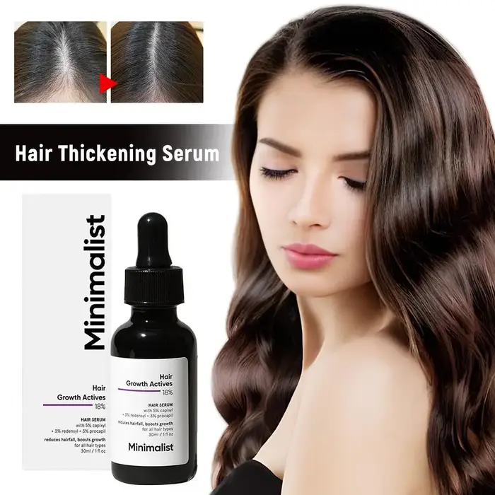 Sérum de croissance minimaliste pour cheveux épais