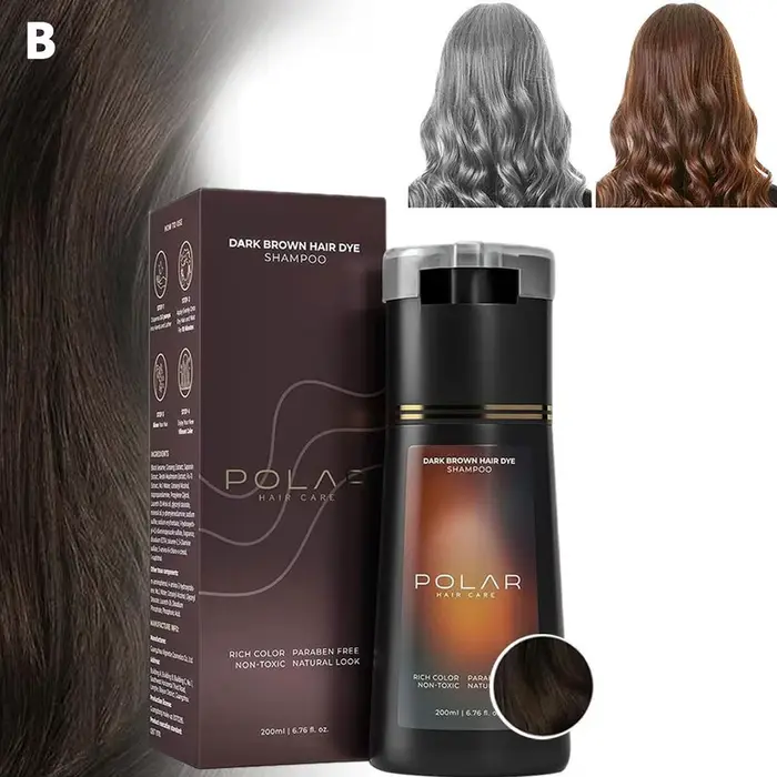 Shampoing de teinture capillaire pour cheveux gris pour femmes et hommes, Kit de teinture capillaire