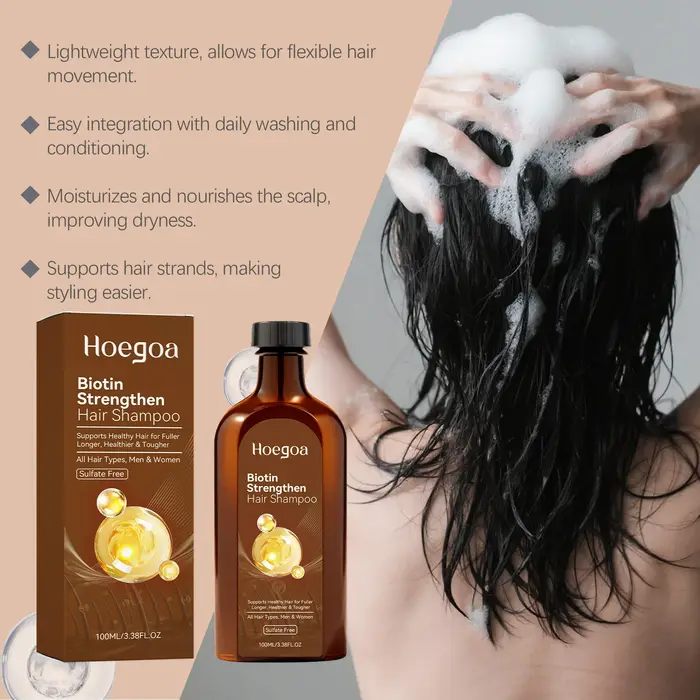 Shampoo à la biotine pour renforcer la croissance des cheveux
