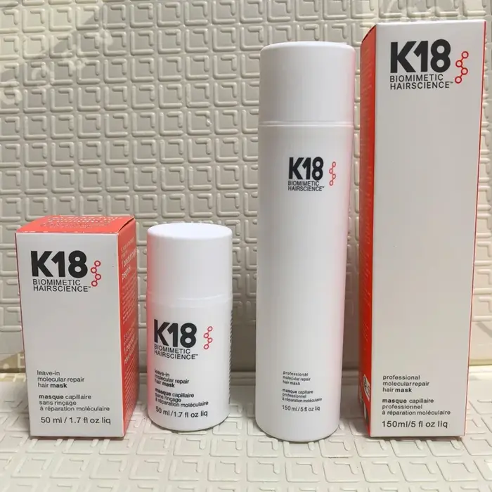 Masque capillaire réparateur moléculaire sans rinçage K18 50ml 150ml – Traitement profond à la kératine pour des