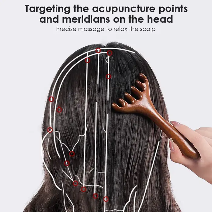 Peigne de Massage méridien en bois
