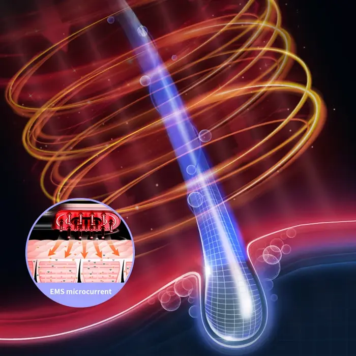 Peigne de massage électrique à lumière rouge LED