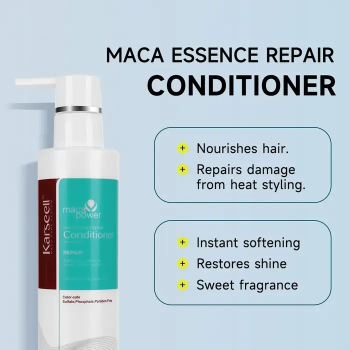 Original Karseell Volume shampooing et revitalisant huile d'argan hydratant lisse laisser dans la crème Curl définition