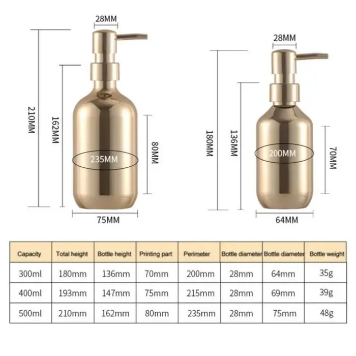 Distributeur de shampoing vide, distributeur de Gel douche, pompe, bouteille, pour salle de sport, utilisation familiale en hôtel