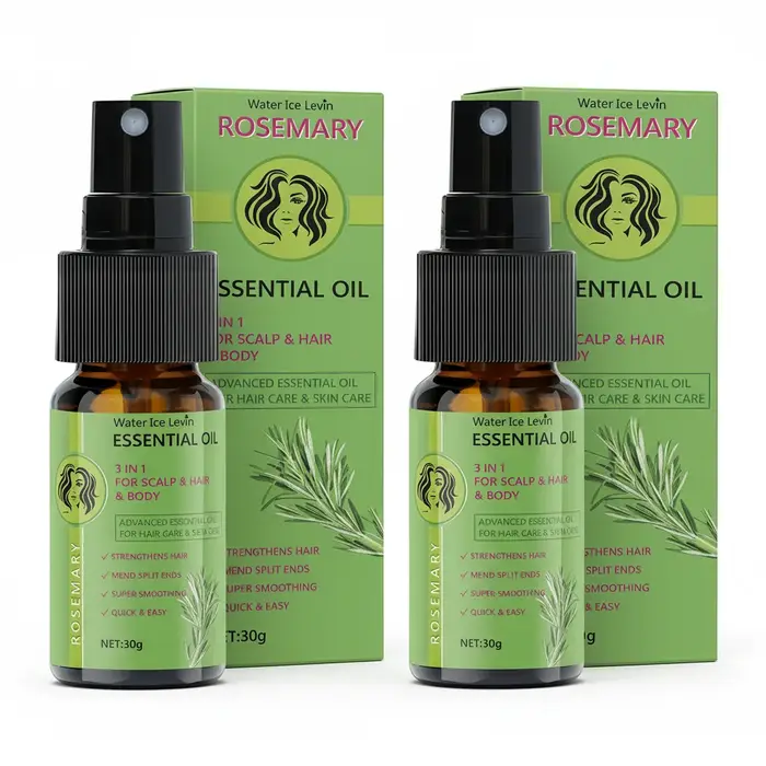Huile Essentielle de Romarin 3 en 1 pour Cheveux et Cuir Chevelu - Renforce et Lisse