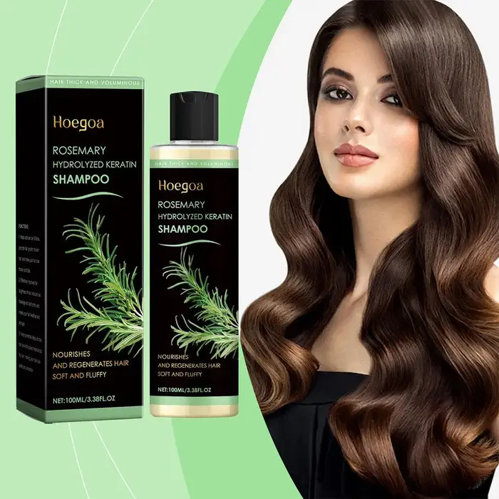 Shampooing à l'huile de romarin et à la menthe poivrée 3,38 fl.oz – Traitement antipelliculaire, régulateur de sébum, nettoyant et volumisant pour cuir chevelu irrité