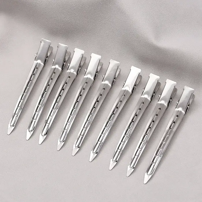 Pinces de soins capillaires pour femmes, pinces de séparation en métal et acier pour coiffure, barbier, coupe de cheveux, outils de coiffure, racine de cheveux, épingle à cheveux moelleuse