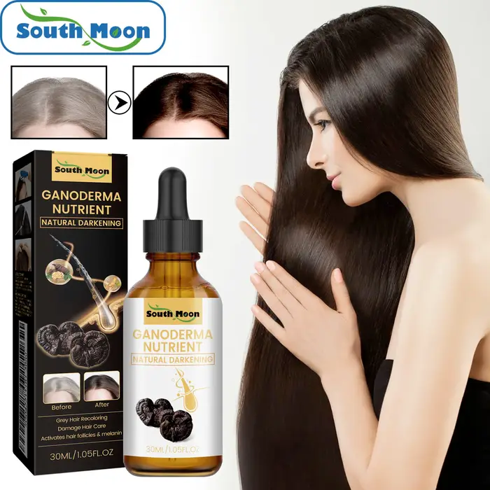 1/2/4 pièces noir Ganoderma Lucidum liquide pour cheveux réparateur de blanc à noir renforcer la racine des cheveux nourrir l'huile capillaire sérum de soin des cheveux