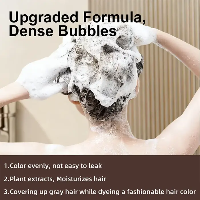 YUITIKUE Shampooing colorant pour cheveux bruns 100 ml - Formule végétale 4 en 1