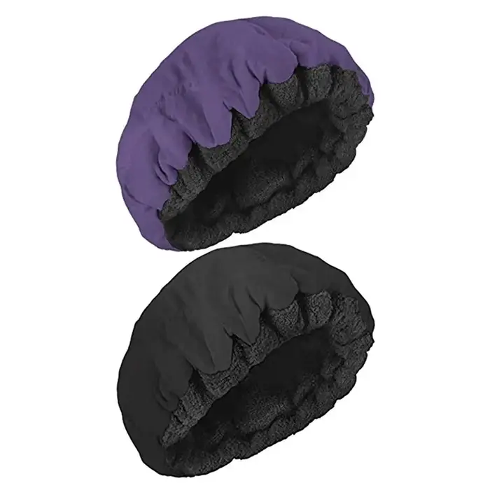 Bonnet chauffant réversible en microcarence de coton