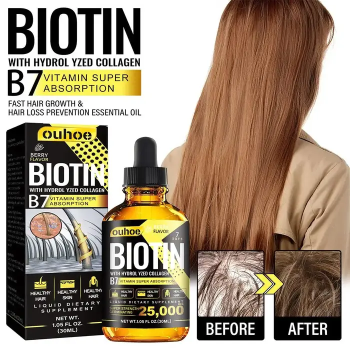 Sérum à l'huile de biotine pour la repousse rapide des cheveux