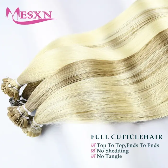 Extensions de cheveux MESXN de haute qualité à pointe plate