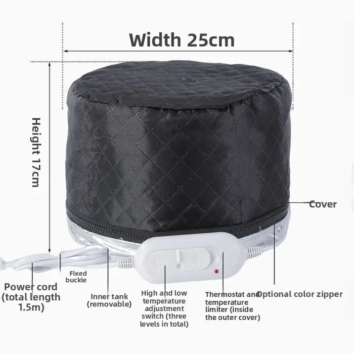 Bonnet chauffant imperméable pour soins capillaires