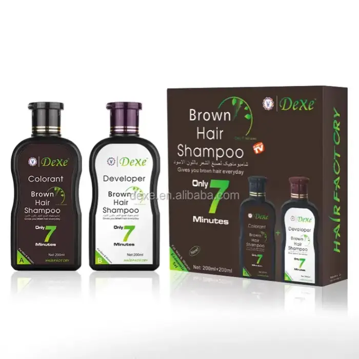 Dexe-Shampooing colorant pour cheveux noirs, coloration naturelle des cheveux, restauration rapide d