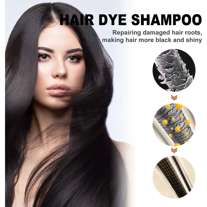 Shampoing de teinture capillaire à base de plantes naturelles 3 en 1