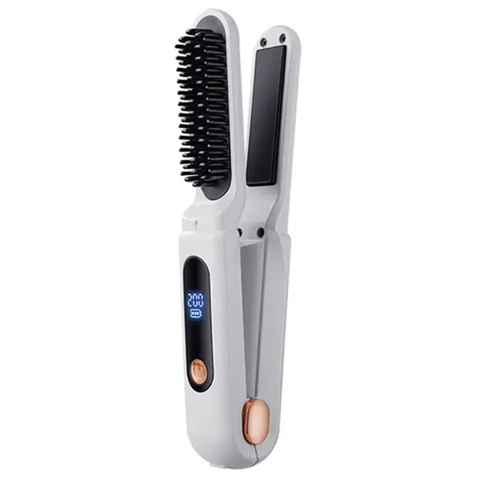 [NOUVEAU!ABMK】 Peigne lissant numérique 2 en 1, fer à lisser pour cheveux réglable en 3 températures