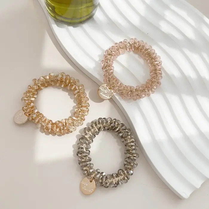 Chouchous élastiques en perles de cristal pour femmes