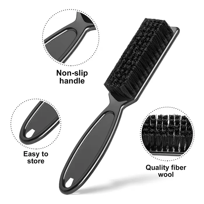 Ensemble de brosses de barbier, plumeau de cou, manche en plastique, brosse de nettoyage de cheveux