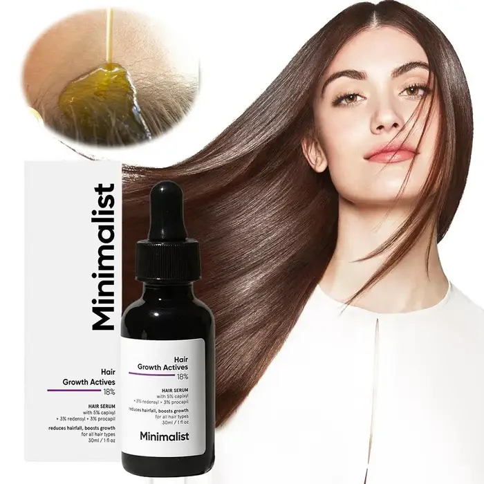 Sérum de croissance minimaliste pour cheveux épais