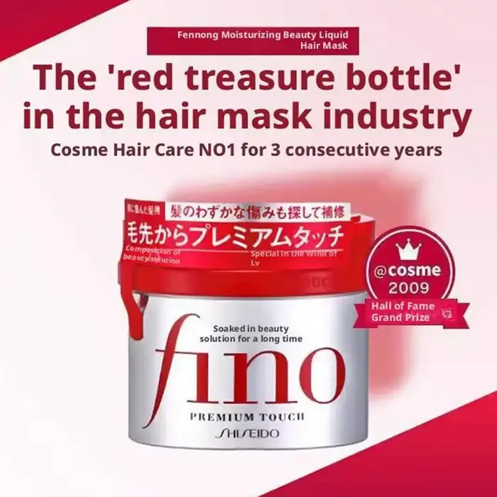 Shampooing, après-shampoing et masque capillaire japonais Fino : Soin hydratant, lissant, volumisant et anti-frisottis pour cheveux abîmés