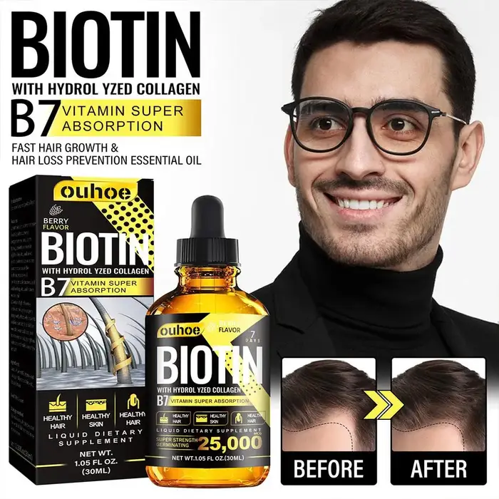 Sérum à l'huile de biotine pour la repousse rapide des cheveux
