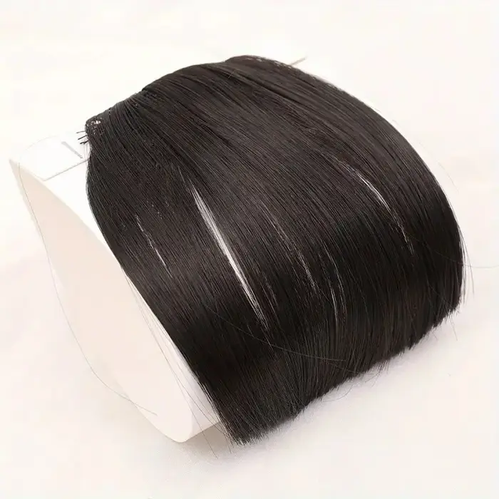 Frange de cheveux synthétique style air 3D, extension capillaire légère facile à porter avec clip