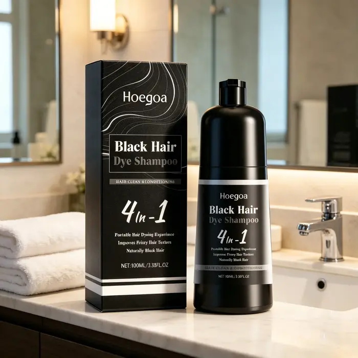 Shampoo colorant capillaire noir Hoegoa