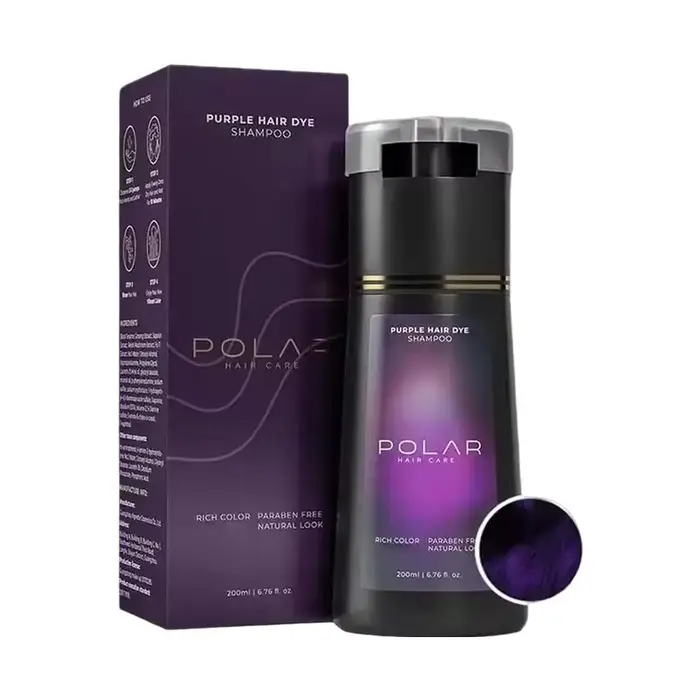 Shampoo colorant capillaire POLRA 3 en 1 200ml, à base de plantes, nourrissant, couvrant les cheveux