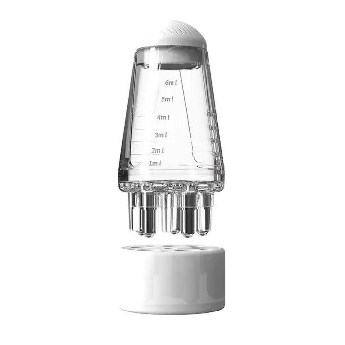 Flacon applicateur d'huile capillaire – Peigne de massage du cuir chevelu pour huiles essentielles et sérums, favorise la croissance des cheveux, outil relaxant pour le soin de la tête, 6 ml