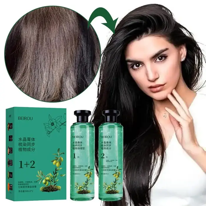 Ensemble de teinture capillaire à l'extrait de plante