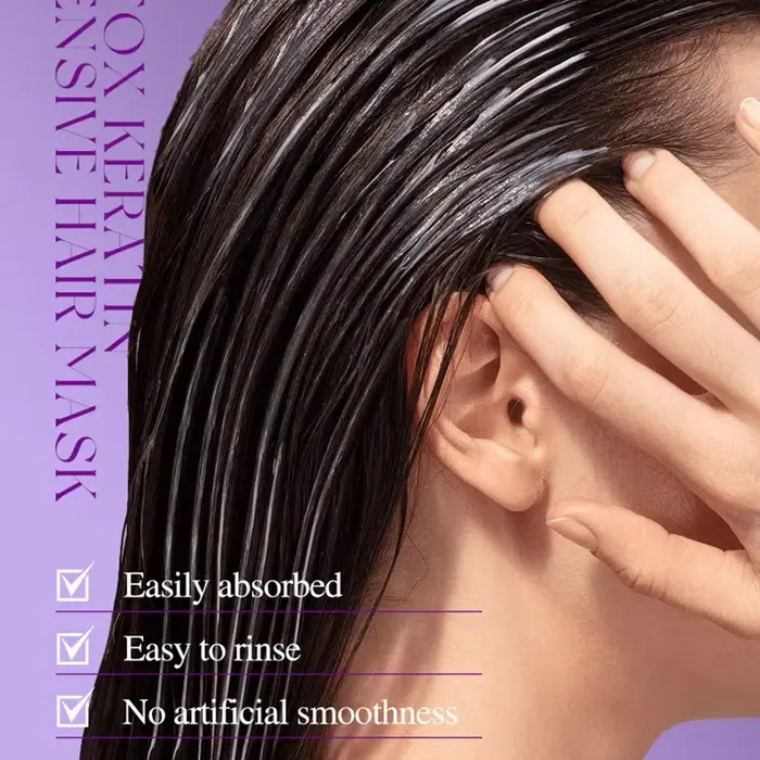 Masque capillaire réparateur à la kératine magique en 5 secondes pour cheveux abîmés et crépus
