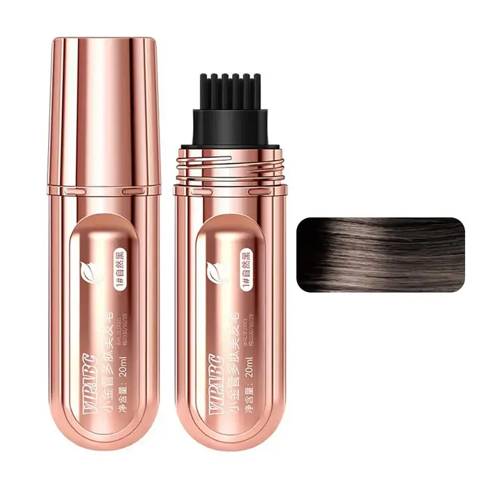 Stylo colorant capillaire 3 en 1, noir naturel, brun foncé, brun châtain, couvre les cheveux gris av