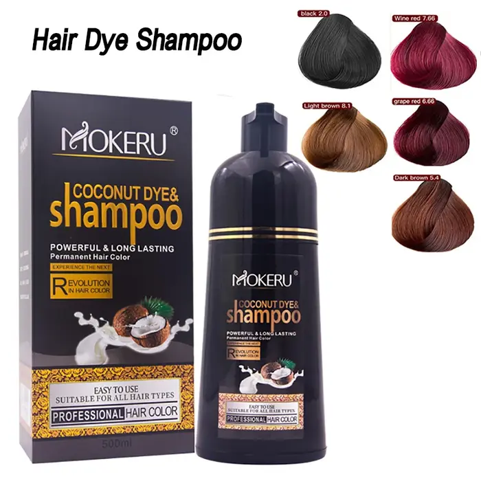 Mokeru-Shampooing colorant 3 en 1, longue durée en continu, cheveux, femmes et hommes