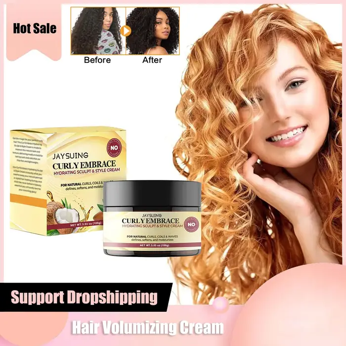 Crème volumisante pour cheveux bouclés, rehausseur d'élastine, revitalisant de coiffure, réparation 