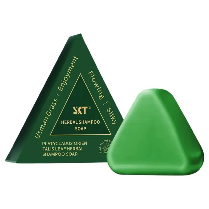 1/2PCS Nature Triangle Shampoo Bar renforce et nourrit les cheveux, Usman Grass Shampoo Bar Fluffy S